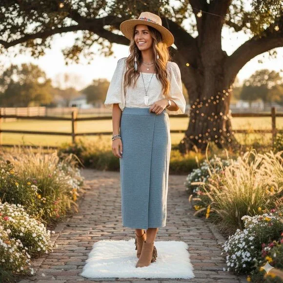 J.Crew Womens XS Gray Merino Wool Blend Wrap Style Midi Skirt - Picture 7 of 12